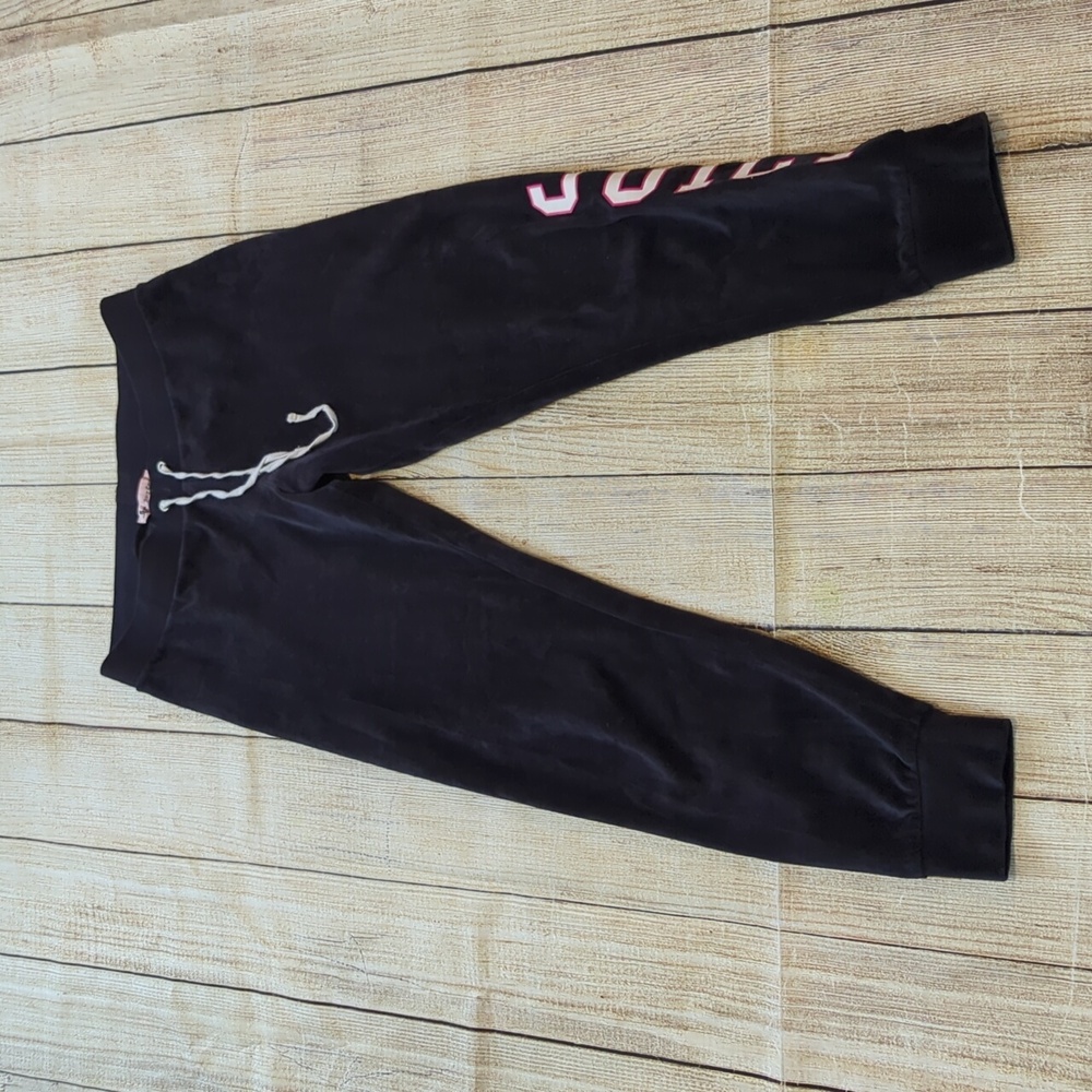 Juicy Couture Velour Black Zuma Jogger Pant Small